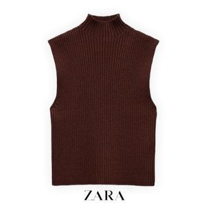 ZARA Women | Brown | RIBBED KNIT TOP
